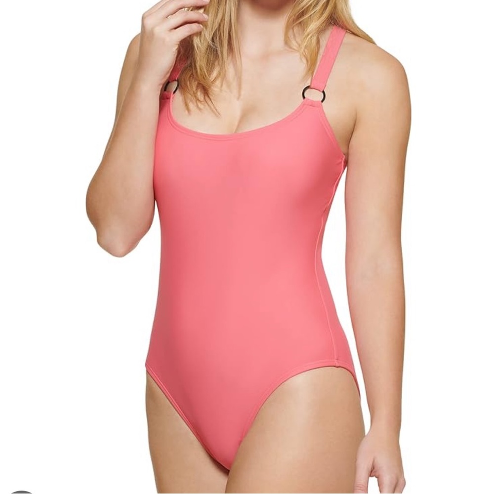 NWT Calvin Klein Over the Shoulder Mio Ring One Piece Swimsuit